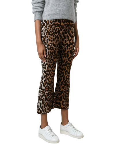 Stella McCartney Leopard Cropped Flared Pants - Black