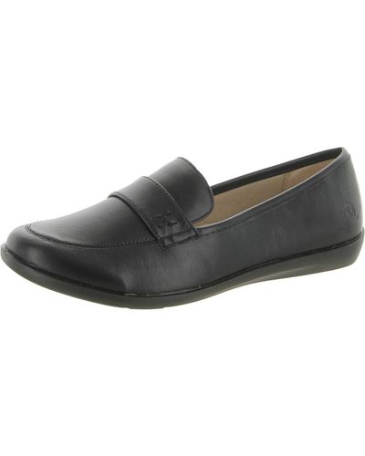 LifeStride Faux Leather Slip On Loafers - Black