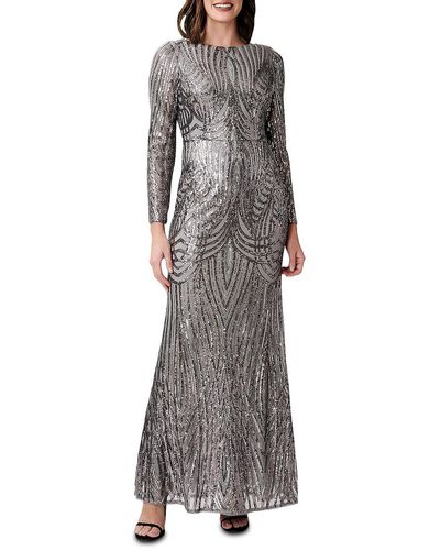 Adrianna Papell Embellished Mermaid Evening Dress - Gray