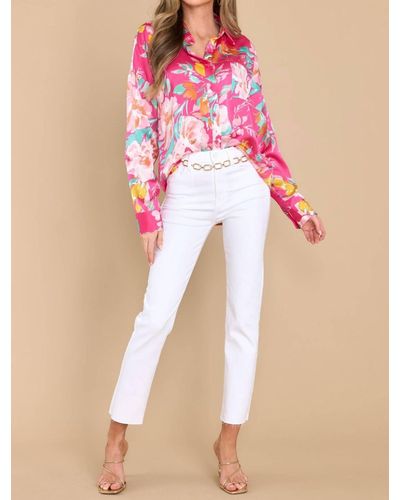 Staccato Mimosas By The Shore Blouse - Pink
