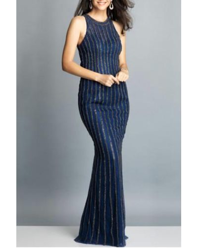 Dave & Johnny Classic Evening Gown - Blue