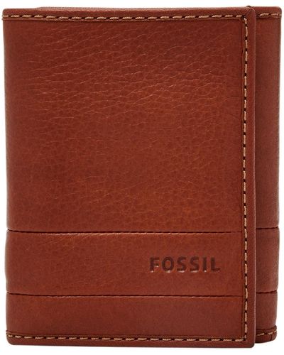 Fossil Lufkin Leather Trifold - Brown