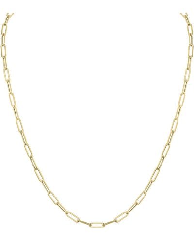 Monary 14k Gold Dainty Paperclip Necklace - Metallic