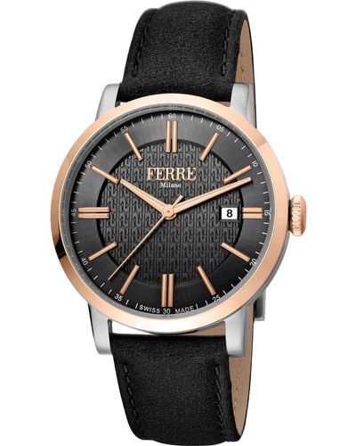 Ferré Fashion 41mm Quartz Watch - Black