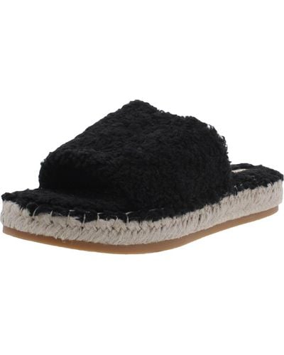 Dolce Vita Karlee Faux Fur Slip On Slide Sandals - Black