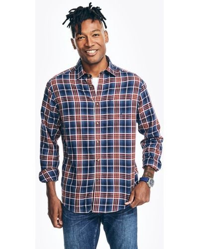 Nautica Sustainably Crafted Plaid Shirt - Blue