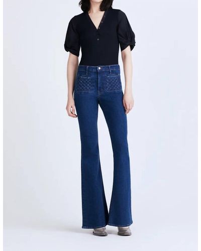 10 Crosby Derek Lam Crosby High Rise Flare With Woven Pockets - Blue