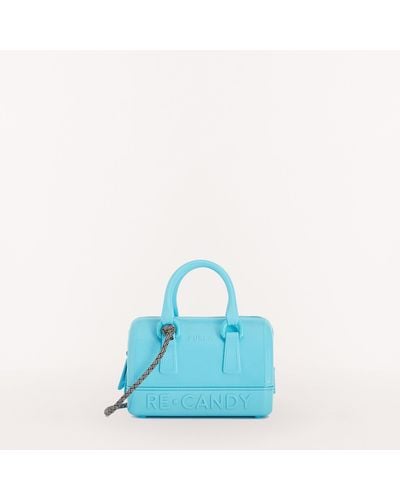 Authentic Furla Candy Burlesque Blue Solid PVC Bag on sale at