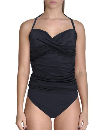 Bleu Rod Beattie Ruched Bandeau One-piece Swimsuit - Black