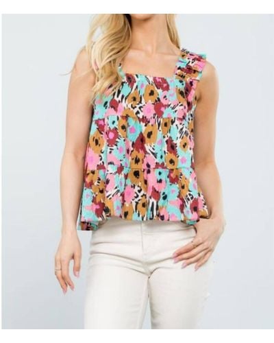 Thml Color Flower Print Top - White