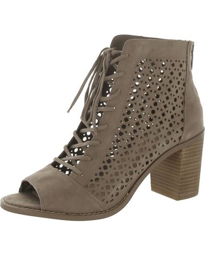 Vince Camuto Suede Lace-up Booties - Brown