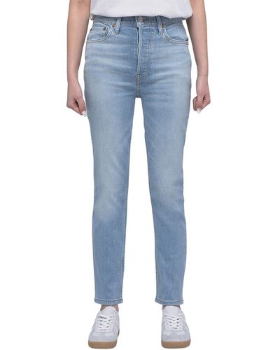 RE/DONE 90's High-rise Ankle Crop Jean - Blue