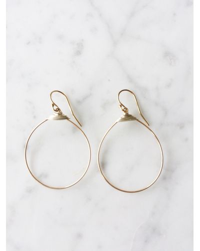 A Blonde and Her Bag Small Featherweight Hoop Earring - White