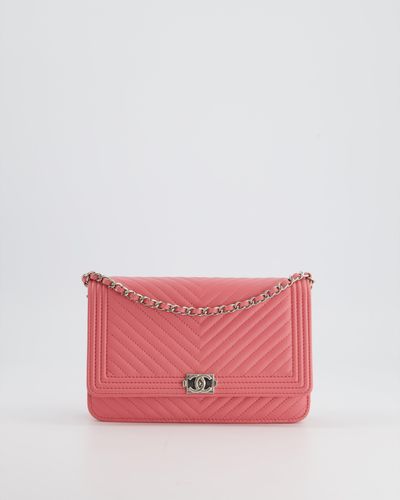 Chanel Boy Wallet On Chain - Pink