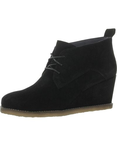 UNITY IN DIVERSITY Val Suede Lace-up Wedge Boots - Black
