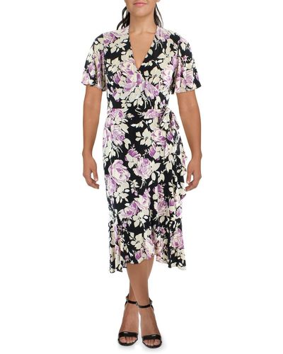 Lauren by Ralph Lauren Floral Hi-low Midi Dress - White