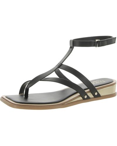 Franco Sarto Sybil Faux Leather Strappy Thong Sandals - White
