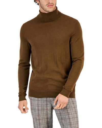 Club Room Pullover Office Turtleneck Sweater - Brown