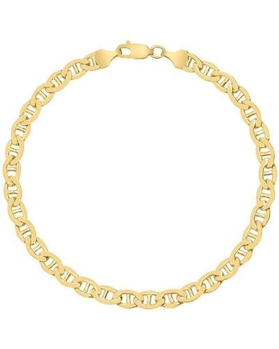 Monary 14k Yellow Gold Filled 4.9mm Mariner Link Chain Bracelet With Lobster Clasp - Metallic
