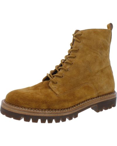 Vince Leather Ankle Combat & Lace-up Boots - Brown
