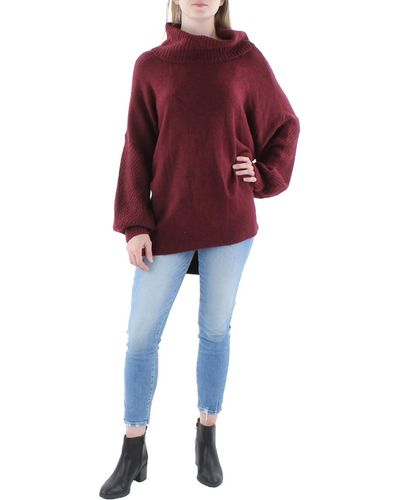 Vince Camuto Plus Knit Blouson Turtleneck Sweater - Red