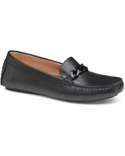 Johnston & Murphy maggie Faux Leather Slip On Loafers - Black