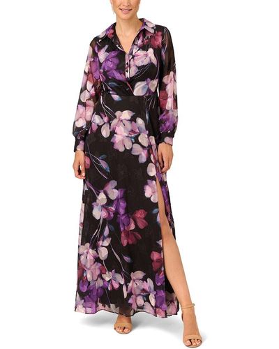 Adrianna Papell Soft Printed Maxi Dress - Purple