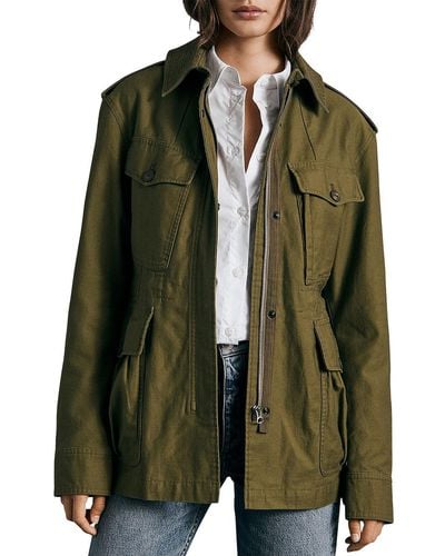 Rag & Bone Collared Military Utility Jacket - Green