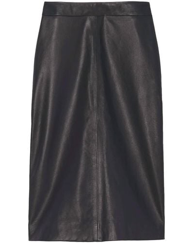 Nili Lotan Lianna Leather Skirt - Gray