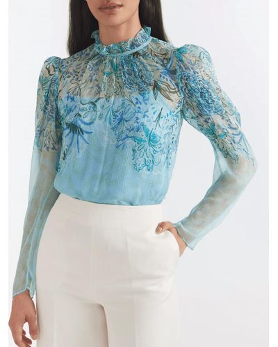 Saloni Mel-b Top In Orchard Bloom - Blue