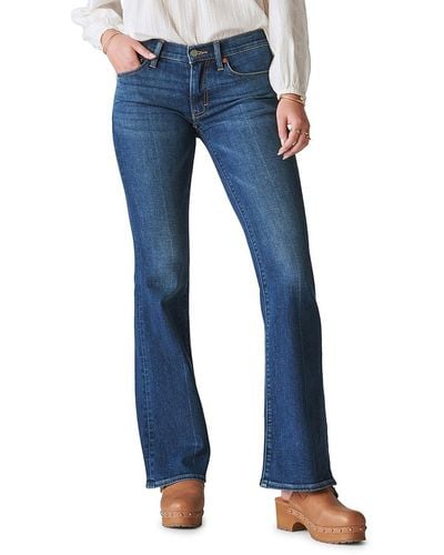 Lucky Brand Mid-rise Dark Wash Flare Jeans - Blue