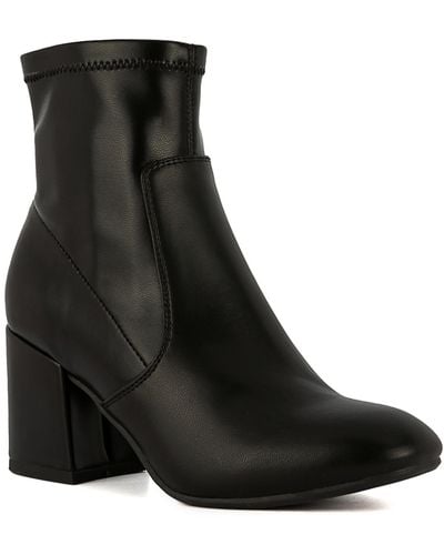 Sugar Kep Faux Leather Ankle Booties - Black