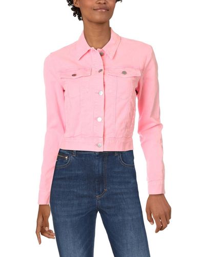 J Brand Harlow Denim Colored Denim Jacket - Pink