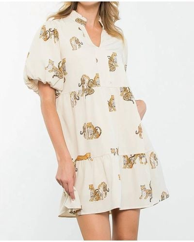 Thml Cheetah Print Dress - Natural
