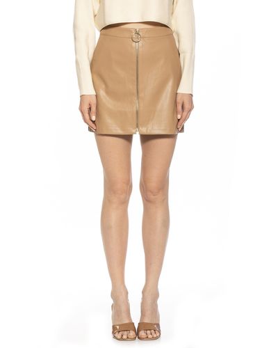 Alexia Admor Leather Mini Skirt - Natural