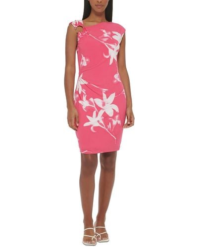 Calvin Klein Knee Length Embellished Mini Dress - Pink