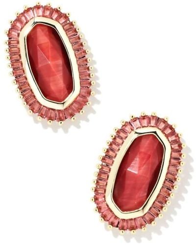 Kendra Scott Baguette Elle Stud Earrings - Red