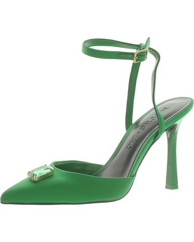 INC Victoria Embellished Pointed Toe Ankle Strap - Green