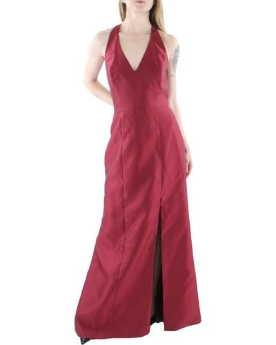 Alfred Sung V Neck Formal Occasion Evening Dress - Red