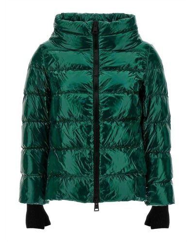Herno Gloss Short With Knit Gloves Jacket - Green