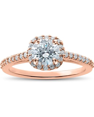 Pompeii3 1/3ct Diamond Madison Cushion Halo Engagement Ring Setting - Blue