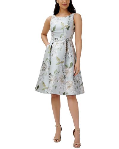 Adrianna Papell Floral Jacquard Midi Fit Flare Cocktail Dress in