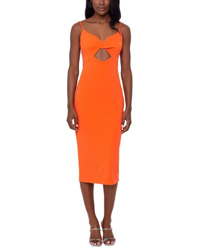 Xscape Cutout Long Cocktail And Party Dress - Orange
