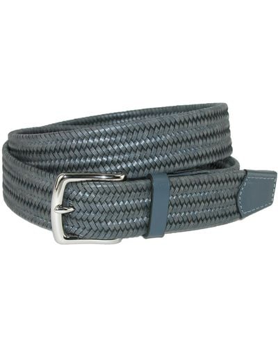 CrookhornDavis Daytona Braided Leather Stretch Belt - Gray
