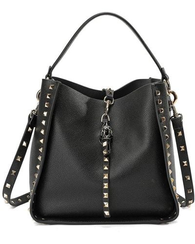 Tiffany & Fred Paris Leather Hobo Shoulder Bag - Black