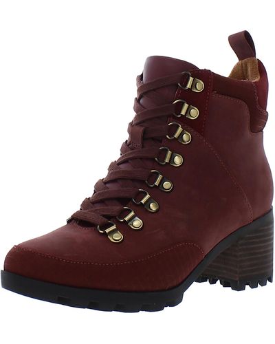 Vionic Spencer Zipper Lace-up Booties - Brown