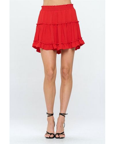Adrienne Ruffle Skirt - Red