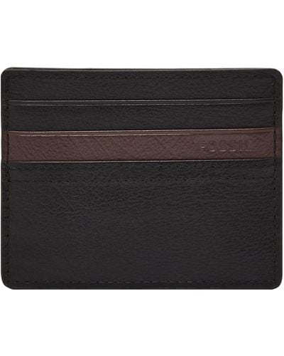 Fossil Kieran Leather Card Case - Black