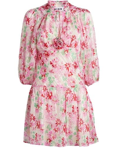 RIXO London Floral Devi Mini Dress - Pink