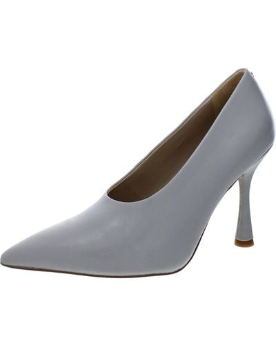 Sam Edelman Hilton Leather Pointed Toe Dress Heels - Gray